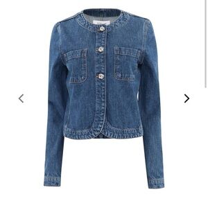 10 Crosby Derek Lam Mimi Indoor Light Wash Blue Denim Jacket | Medium